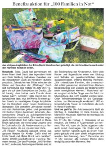 Kunstauktion in Neustadt für 100 Familien in Not